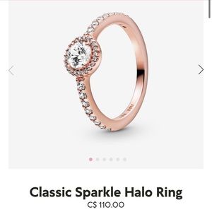 Pandora Classic Sparkle Halo Ring Size 5